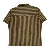 Jack Wolfskin Striped Short Sleeve Shirt - Large Brown Cotton