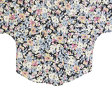 MARIQUITA Womens Printed Blouse Black V-Neck Floral L