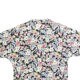 MARIQUITA Womens Printed Blouse Black V-Neck Floral L