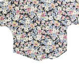 MARIQUITA Womens Printed Blouse Black V-Neck Floral L