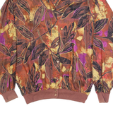 BRANDTEX Womens Printed Blouse Brown V-Neck Long Sleeve Floral UK 14