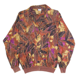 BRANDTEX Womens Printed Blouse Brown V-Neck Long Sleeve Floral UK 14