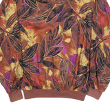 BRANDTEX Womens Printed Blouse Brown V-Neck Long Sleeve Floral UK 14