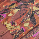 BRANDTEX Womens Printed Blouse Brown V-Neck Long Sleeve Floral UK 14