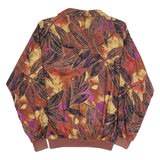 BRANDTEX Womens Printed Blouse Brown V-Neck Long Sleeve Floral UK 14