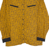 Womens Printed Blouse Gold Long Sleeve Paisley S