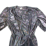 Womens Wrap Blouse Black V-Neck 3/4 Sleeve Spotted UK 12