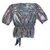 Womens Wrap Blouse Black V-Neck 3/4 Sleeve Spotted UK 12