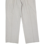 Pleated Mens Trousers Grey Regular Straight W34 L28