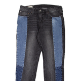 LEVI'S 511 BIG E Jeans Patchwork Mens Black Slim Straight Stone Wash W32 L30