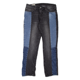 LEVI'S 511 BIG E Jeans Patchwork Mens Black Slim Straight Stone Wash W32 L30