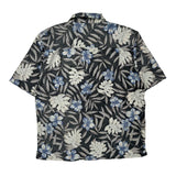 Op Floral Hawaiian Shirt - Large Black Cotton