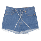 LEVI'S Cut Off 501 Womens Denim Shorts Blue M W34