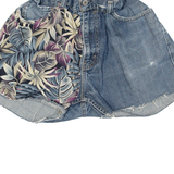 LEVI'S Cut Off 527 Womens Denim Shorts Blue Floral S W25