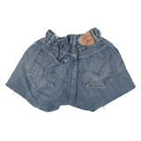 LEVI'S Cut Off 527 Womens Denim Shorts Blue Floral S W25