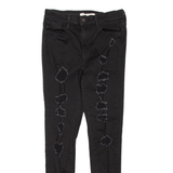 LEVI'S High Rise Distressed Womens Jeans Black Regular Skinny W28 L28