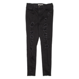 LEVI'S High Rise Distressed Womens Jeans Black Regular Skinny W28 L28