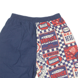 SPEEDWAY Mens Swimming Shorts Blue Crazy Pattern L W28