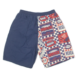 SPEEDWAY Mens Swimming Shorts Blue Crazy Pattern L W28