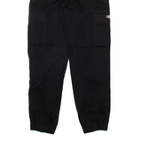 DICKIES Cuffed Cargo Womens Trousers Black Relaxed Tapered W26 L29
