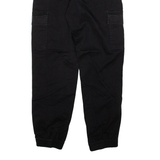 DICKIES Cuffed Cargo Womens Trousers Black Relaxed Tapered W26 L29