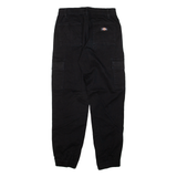 DICKIES Cuffed Cargo Womens Trousers Black Relaxed Tapered W26 L29