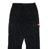 DICKIES Cargo Womens Trousers Black Relaxed Straight W26 L27