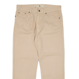 GO WEST Mens Trousers Beige Regular Straight W34 L27