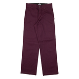DICKIES Mens Trousers Maroon Regular Straight W28 L30