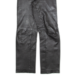 MODE DAME Womens Leather Trousers Black Slim Straight 90s W26 L29