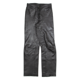 MODE DAME Womens Leather Trousers Black Slim Straight 90s W26 L29
