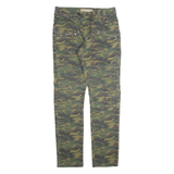 CIPO & BAXX Camo Mens Trousers Green Slim Tapered W30 L32