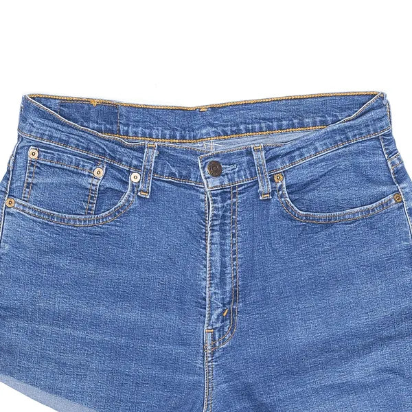 LEVI'S 584 Denim Blue Regular Cut-Off Shorts Womens M W34