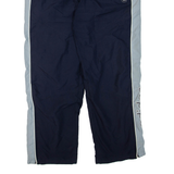ADIDAS Womens Track Pants Blue Wide-Leg L W34 L32