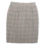 DAVID.N Womens Pencil Skirt Brown Midi Wool Check M