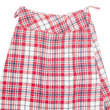 Womens A-Line Skirt Red Midi Wool Check S
