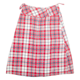 Womens A-Line Skirt Red Midi Wool Check S