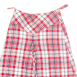 Womens A-Line Skirt Red Midi Wool Check S