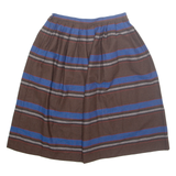 ERMANE Womens A-Line Skirt Brown Midi Wool Check M