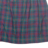 Womens Wrap Skirt Green Knee Length Wool Check XS