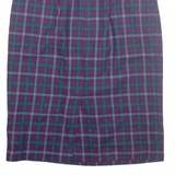 HABERDASHERY Womens Pencil Skirt Red Midi Wool Check M