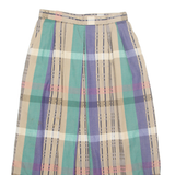 Womens A-Line Skirt Brown Midi Wool Check S