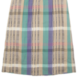 Womens A-Line Skirt Brown Midi Wool Check S