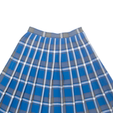 DENNIS Womens Pleated Skirt Blue Midi Check S