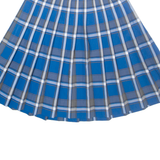 DENNIS Womens Pleated Skirt Blue Midi Check S