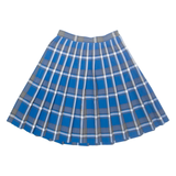 DENNIS Womens Pleated Skirt Blue Midi Check S