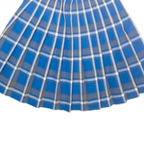 DENNIS Womens Pleated Skirt Blue Midi Check S