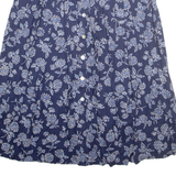 Womens A-Line Skirt Blue Midi Floral L