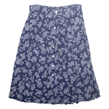 Womens A-Line Skirt Blue Midi Floral L