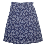 Womens A-Line Skirt Blue Midi Floral L